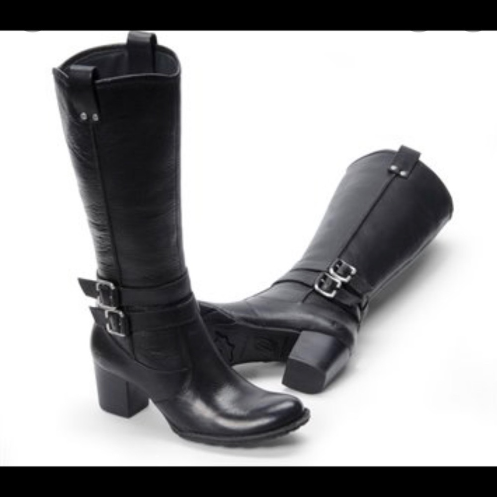 Born Lewisa calf high boots! Black leather sz 7